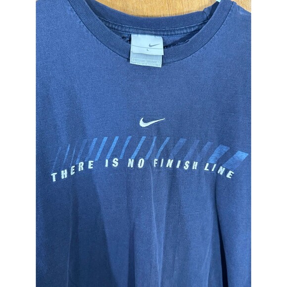 Vintage 90s Nike There Is No Finish Line Shirt Men’s Large Blue Swoosh - Picture 5 of 11